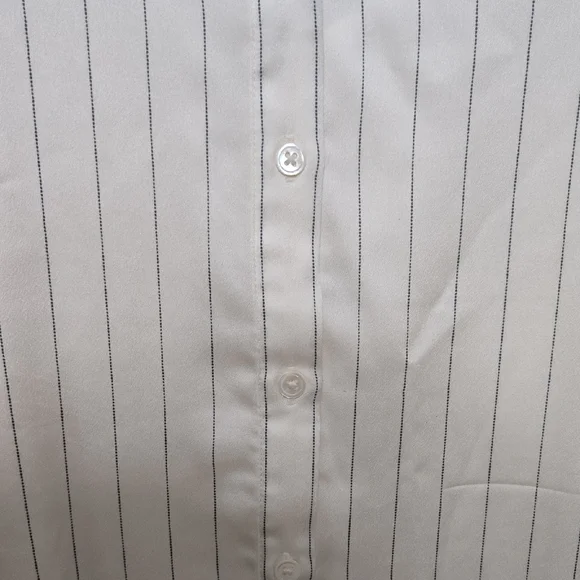 Lane Bryant Cream Striped Button-Up Dress - Picture 6 of 7